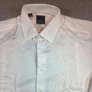David Donahue Classic White Dress Shirt French Cuff Size 17 34/35